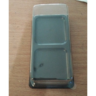 E123 กล่องบราวนี่ 50ชุด กล่องพลาสติกใส กล่องเบเกอรี่ E-123ฐานสีน้ำตาล ขนาด2ช่อง ขนาด 4.5*4.5 cm.ไว้ใ