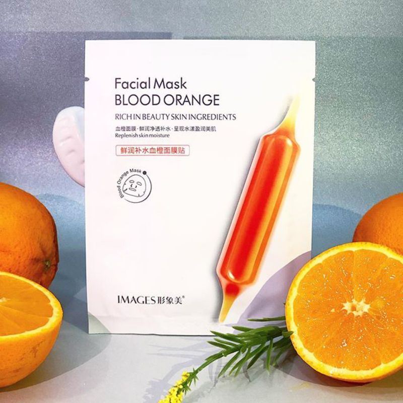 แผ่นมาร์กหน้าส้มเลือด Facial Mask Blood Orange มาร์กส้มเลือด Shopee