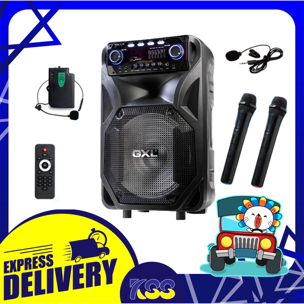 ลำโพงช่วยสอน ลำโพงเคลื่อนที่ GXL GLP-A1200 ลำโพง 12 นิ้ว แถมไมค์ลอย มีบูลทูธ Portable Amplifier With