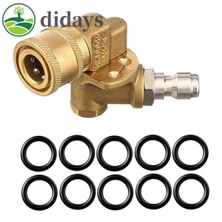 Didays 1/4 Qc Pivoting Coupler หมุนได้ 180 องศา + แหวนโอริง 10 ชิ้นสําหรับเครื่องซักผ้า