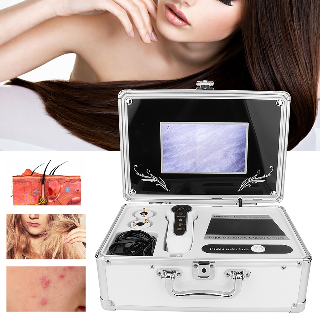 Health & Beauty【จัดส่งที่รวดเร็ว】กล่องขนาด 7 นิ้วคงที่การตรึงการซูมและการลดการทำงานทั้งหมดในหนังศีรษะผมรูขุมขนรูขุมขนเครื่องตรวจจับรูขุมขนแมโครแมโครตรวจจับรูขุมขนตรวจจับได้ 100-240V
