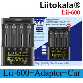 [ประกัน 1 ปี] Liitokala Lii-600 เครื่องชาร์จที่ชาร์จเร็วสูงถึง 3A/1h หน้าจอ LCD ปุ่มสัมผัส