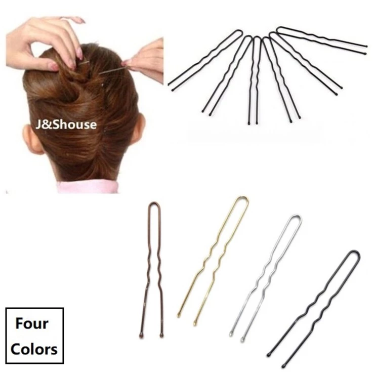 Kf179 25PCS คลาสสิกสีดํา/กาแฟ/เงิน/ทองผม waved "U" รูปร่าง bobby pin Bartage ร้านทําผม hairpin ผู้หญิง accessories