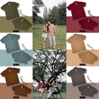 (กรอกโค้ด WMZELK ลด 20%) ชุดคู่ เสื้อคู่ ชุดคู่รัก Basic couple shirt เสื้อคู่ทรงเชิ้ตและครอป