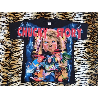 เสื้อ CHUCKY VS TOY STORY MOVIE BOOTLEG OVERPRINT เสื้อลายหนัง เสื้อลายการ์ตูน เสื้อยืด