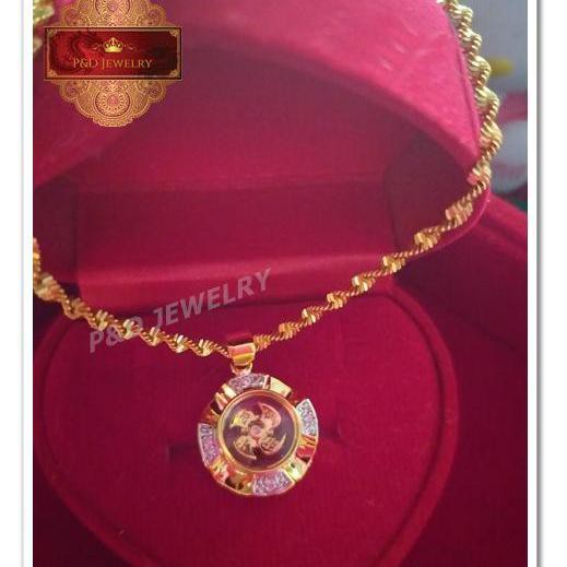 จี้กังหันแชกงหมิว ดูดทรัพย์ ชุบทอง 24K (99.9%) เคลือบแก้ว