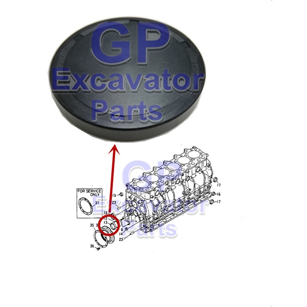 K907-2 / SK07N2 / SK200 / 6D31 HYDRAULIC EXCAVATOR ฝาปิดซีลเครื่องยนต์ (MH037751)