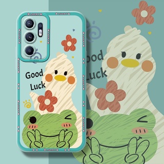 เคสโทรศัพท์มือถือ ซิลิโคนนิ่ม กันกระแทก กันรอยกล้อง ลายการ์ตูนกบน้ํามันน่ารัก สําหรับ OPPO Reno 6 Reno 6Z 5G Reno 6 Pro 5G