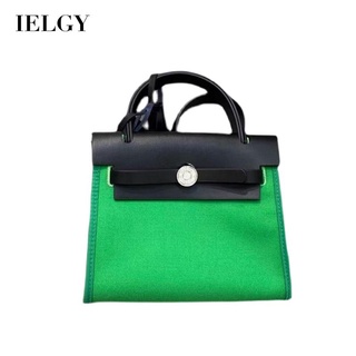 IELGY korean style design contrast color canvas messenger small square bag women