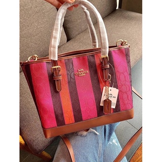 COACH MOLLIE TOTE 25 IN SIGNATURE JACQUARD WITH STRIPES ((C4086))