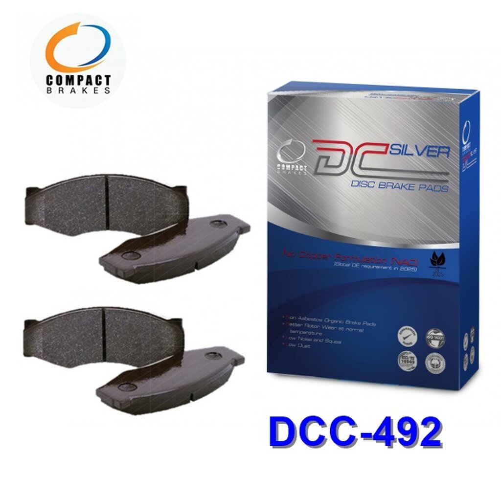ผ้าเบรคหลัง HONDA CIVIC FD 1.8,2.0 ปี 2006-2012, CIVIC ES Dimension 1.7, 2.0 ปี 2000-2005, ACCORD ปี 2000-2003 DCC-492