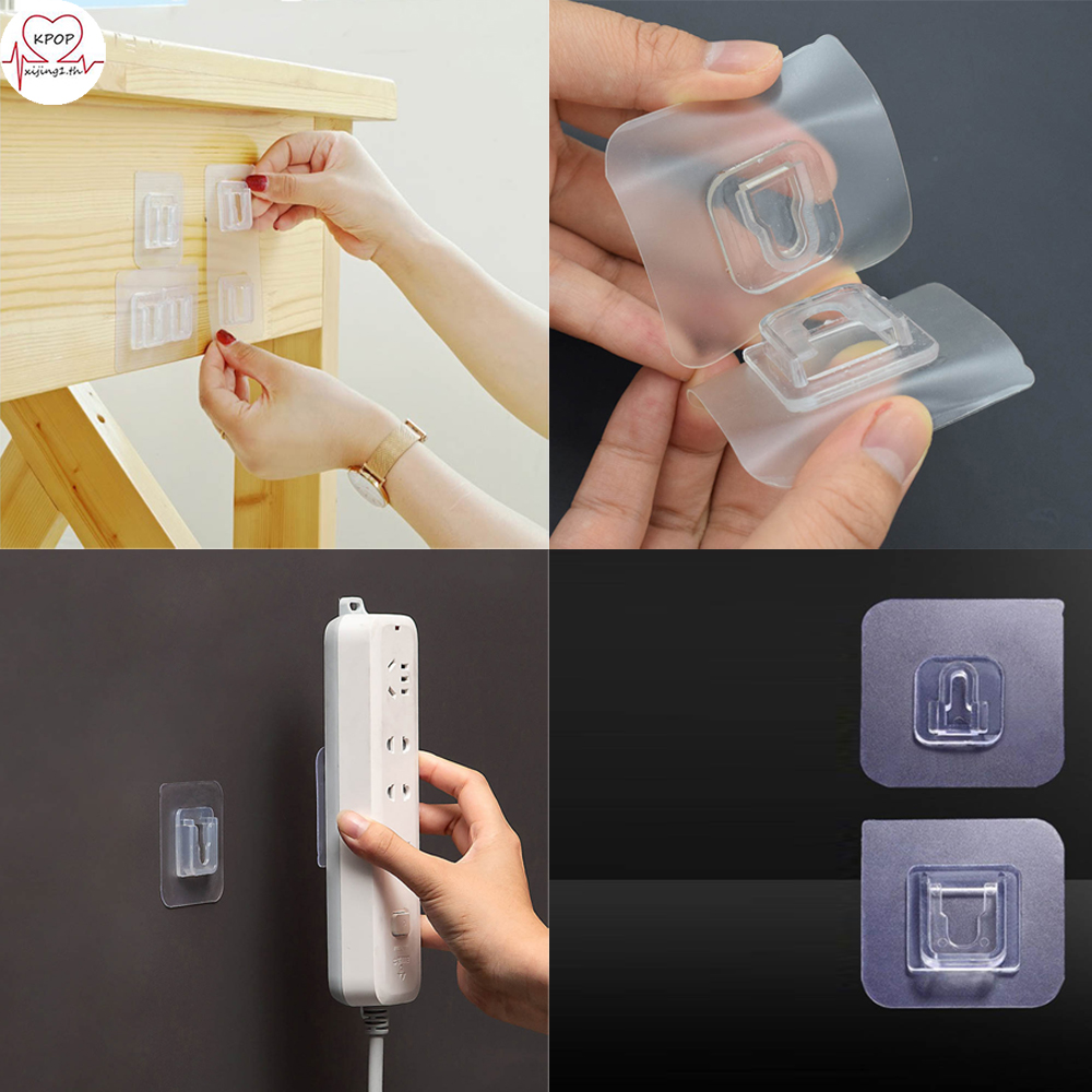 [xijing1.th] COD Perforation-free seamless pin-and-socket hook multifunctional wall-mounted power socket rack patch