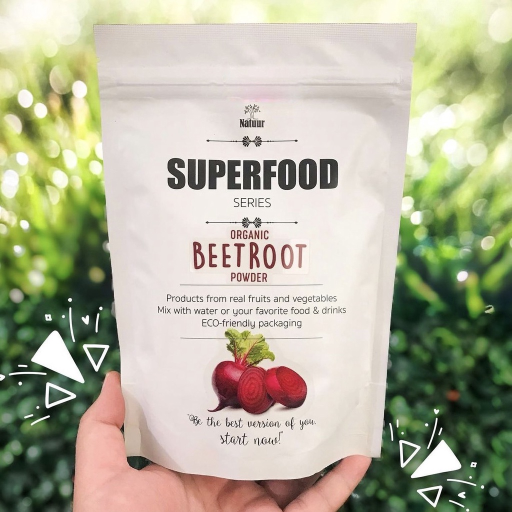 Superfood Series Organic Beetroot Powder บีทรูท ออร์แกนิค เครื่องดื่มผงบีทรูท ตรา นาทูเออร์ Natuur