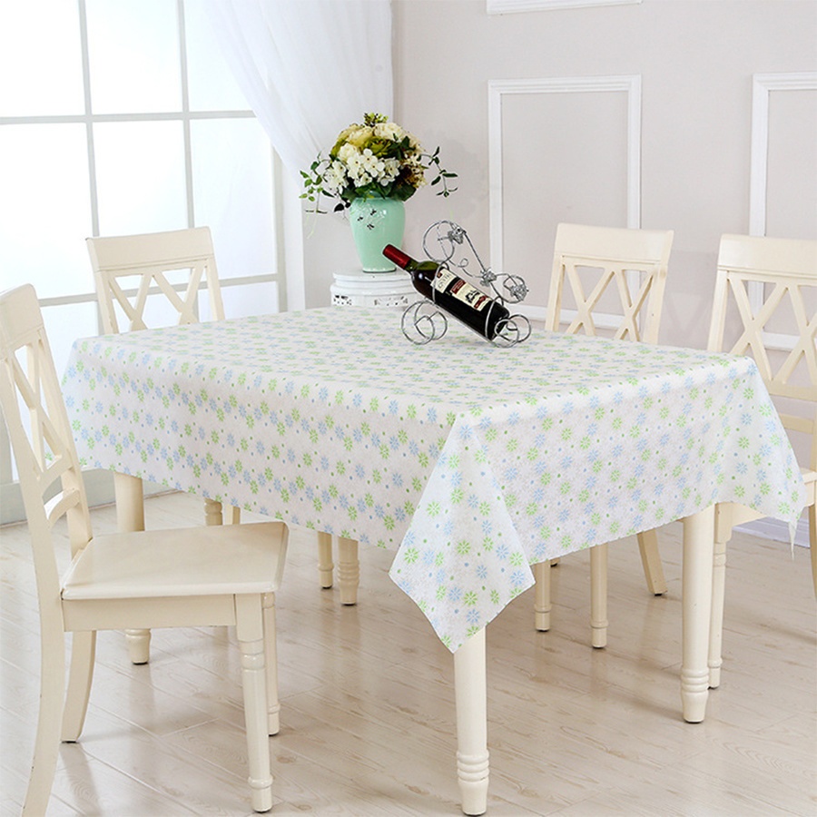 GlobalHouse NIBIRU ผ้าปูโต๊ะ EVA 137x180 ซม. DAISY02 ลายดอกไม้ สีฟ้าเขียว สินค้าของแท้คุณภาพดี