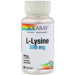 พร้อมส่ง จาก อเมริกา &gt;&gt; Solaray, L-Lysine, 500 mg, 60 VegCaps