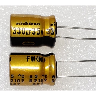 Nichicon FW 330uf 35v capacitor ตัวเก็บประจุ คาปาซิเตอร์