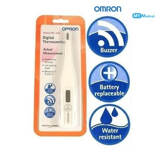 [เปลี่ยนถ่านได้] Omron Thermometer Digital MC-246 เทอร์โมมิเตอร์วัดไข้ดิจิตอล