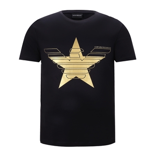 Armani Ea เสื้อยืดลําลองสําหรับผู้ชายผ้าฝ้ายแขนสั้นพิมพ์ลาย Five - Star