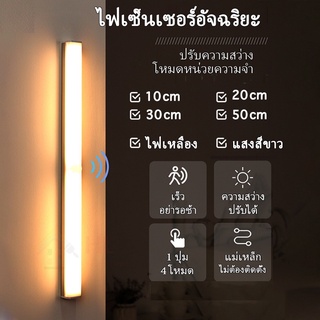 ๑◊ไฟเซ็นเซอร์ โคมไฟ LED ไร้สาย เซนเซอร์ตรวจจับเคลื่อนไหวมนุษย์ มีแม่เหล็ก ชาร์จเพียงครั้งเดียวใช้ได้ 90 วัน ติดตั้งง่าย