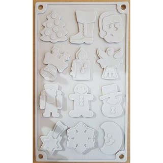 พิมพ์ซิลิโคน ตกแต่ง วันคริสต์มาส Christmas Ornament silicone mold ทำสบู่ ทำขนม ถาดน้ำแข็ง 3มิติ