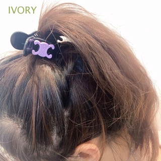 Ivory กิ๊บติดผม รูปตัวอักษร C สีแคนดี้ หรูหรา ขนาดเล็ก หลากสี สไตล์เกาหลี เรโทร สําหรับผู้หญิง