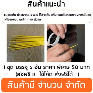 แปรงแต้มสี ขนาดเล็ก บรรจุ 5 อัน พร้อมส่งด่วน