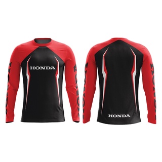 MOTOSHIRT HONDA HO-C01-20 เสื้อขี่มอเตอร์ไซต์ MOTOGP เสื้อคอกลม แขนยาว