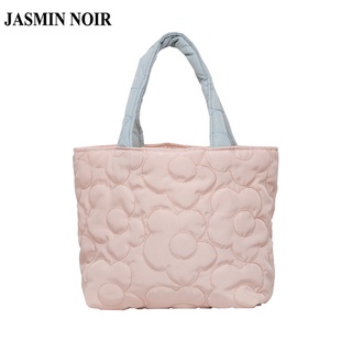 Jasmin NOIR กระเป๋าถือ กระเป๋าสะพายไหล่ ทรงโท้ท พิมพ์ลายดอกไม้ แฟชั่นสตรี