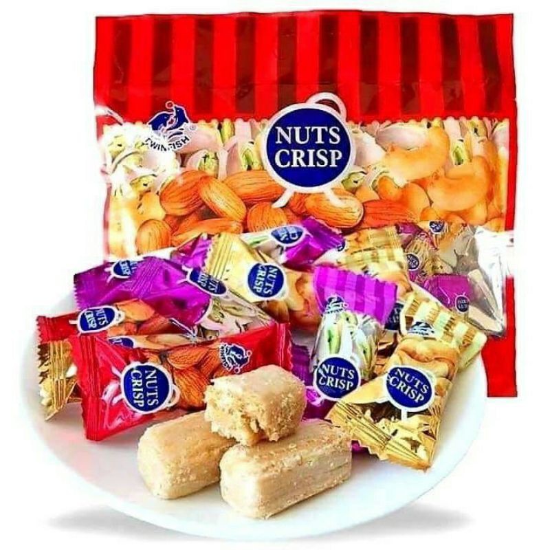 ขนมถั่วตุ๊บตั๊บ Nuts Crisp ขนมถั่วอัดแท่งรวมรส500กรัม