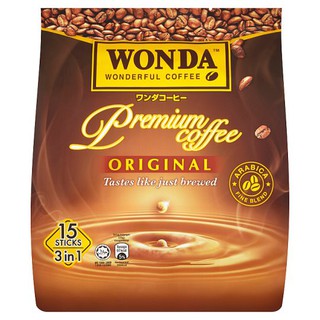 Wonda 3 in 1 Premium Coffee Original 15 Stick Packs x 23g