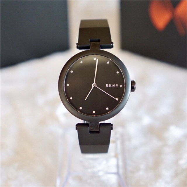 (ผ่อน0%) นาฬิกา DKNY Women's Eastside Black IP Watch GMG2750TE-NY2746 ทรงกำไล สีดำด้าน