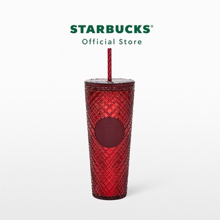 Starbucks Jeweled Red Holiday Cold Cup 24oz. ทัมเบลอร์พลาสติกสตาร์บัคส์สีแดง ขนาด 24ออนซ์ A11127045