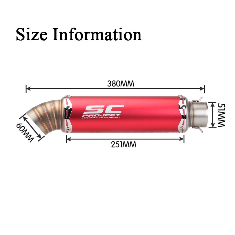 Universal 38-51mm Moto Silencer ท่อไอเสียรถจักรยานยนต์ ราคา ถูกที่สุด ดีลบีเคเค แกลเลอรีภาพที่ 2