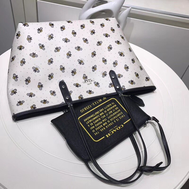 HP] COACH 25820 New Bee Two-sided Dual Purpose Picture Shopping Bag Lady  Handbag One-shoulder Side Back | Shopee Thailand