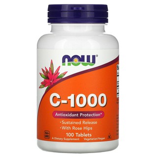 Now Food,วิตามิน C-1000 mg, 100 Tablets ✨พร้อมส่ง✨ของแท้นำเข้าจาก USA