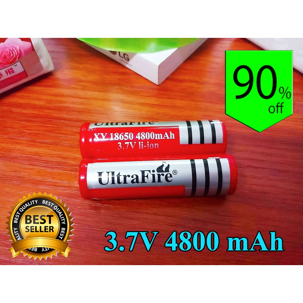 Ultrafire ถ่านชาร์จ รุ่น UltraFire WZS18650 3.7V 4800 mAh (2ก้อน)