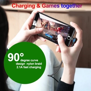 สายชาร์จเร็ว 2.4A USB Micro USB Type C พร้อมไฟ LED 90 องศา USB-C สายชาร์จ Android