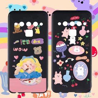 Tcl Plex T780H 6.53 นิ้ว สีดํา เคสนิ่ม ป้องกันการลื่นไถล ด้านหลัง เคสโทรศัพท์ป้องกันเต็มรูปแบบ การ์ตูน TCL Plex