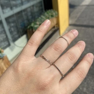 [RainbowSilver]🌈แหวนนิ้วก้อย เงินแท้92.5% เกลียว เชือก ลายสวยชัด แหวนเกลียวรมดำ แหวนถักเงา 🌈มินิมอล R060121