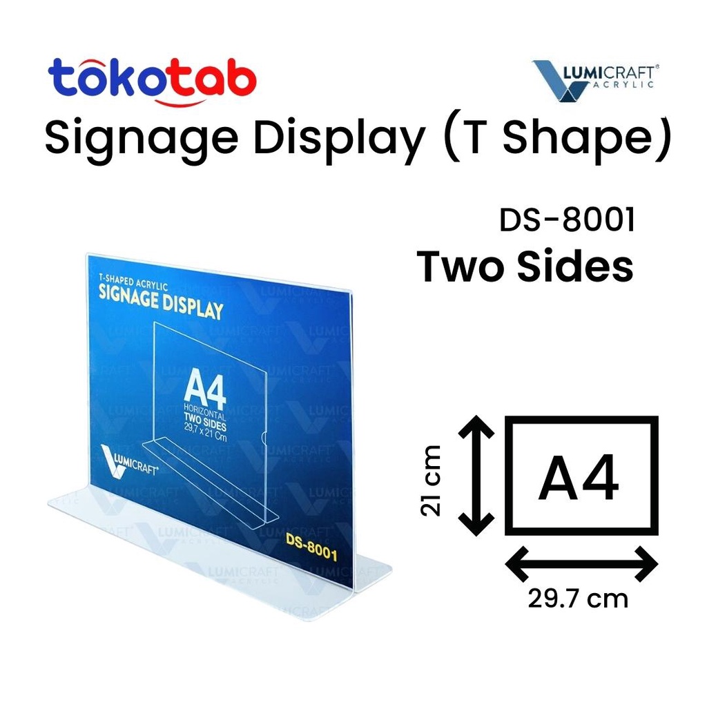 ACRY DIPP SIGN HOLD A4 HOR 2 ด้านข้าง DS-8001