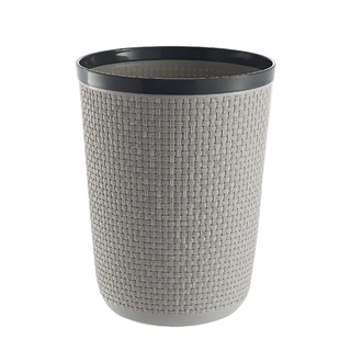 ถังขยะกลมลายสาน รุ่น HH-205 ความจุ 9 ลิตร สีเทา ถังขยะ Round Trash Can Weave Pattern, Model HH-205, Capacity 9 Liters, G