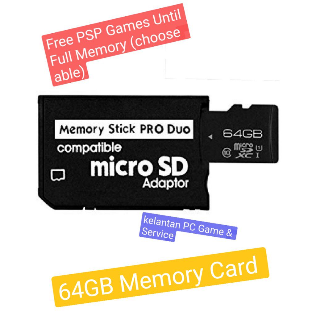 PSP Memory Card Pro Duo Memory Stick with Full Games (can be Choose