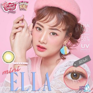 mini Ella Brown (1)(2) มินิ น้ำตาล สีน้ำตาล ธรรมชาติ Kitty Kawaii พรีเมี่ยม ค่าอมน้ำสูง Bigeyes คอนแทคเลนส์ ค่าสายตา