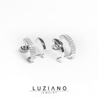 ส่งฟรี! ต่างหูเงินแท้ รุ่น Lena - Luziano Jewelry เงินแท้ 925 เพชร CZ เครื่องประดับ ต่างหูเงิน ต่างหูเพชร ส่งจากไทย