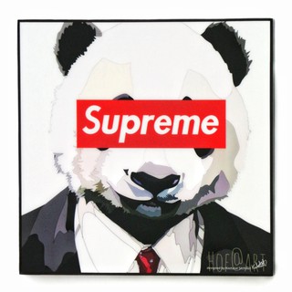 Bear หมี Supreme แพนด้า สุพรีม รูปภาพ​ติด​ผนัง​ pop art การ์ตูน cartoon แต่งบ้าน ของขวัญ กรอบรูป รูปภาพ