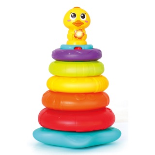 ห่วงเรียงซ้อน ห่วงเป็ด Huile toys stacking rainbow duck