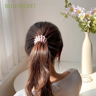 Bluevelvet หัวเข็มขัดรัดผมผ้ากํามะหยี่สีลูกกวาดสไตล์วินเทจ