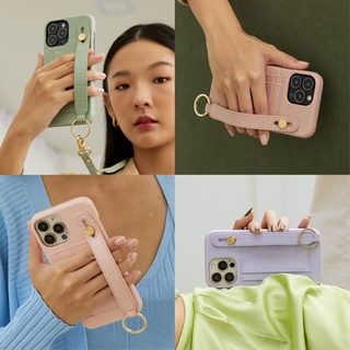 (โค้ด8MUSE65ลด65.-)(12 series)MUSE Hand Strap Card Holder Phone Case PASTEL Tone