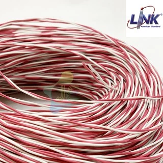 LINK Jumper wire 24AWG (0.5 mm.) 2C UL-0002 (แบ่งขายเป็น m) แดง-ขาว สายจั้มเปอร์ไวร์