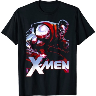 ผ้าฝ้ายคอกลมเสื้อยืด พิมพ์ลายกราฟิก Marvel X-Men Colossus Shimmery Shining สําหรับผู้ชายfrom S-4XL